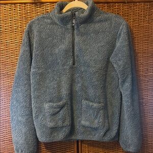 Crewcuts Blue Fleece Girls quarter zip EUC size XL/12/14